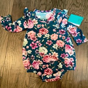 Posh peanut Floral long sleeve romper 18-24 Mo.